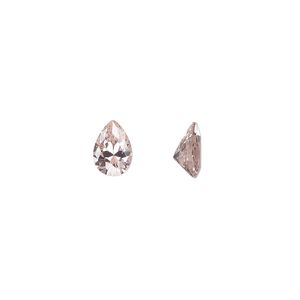 Gem, cubic zirconia, sapphire rose, 7x5mm faceted pear, Mohs hardness 8-1/2. Sold per pkg of 2.