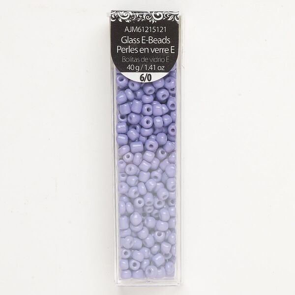 Seed bead, glass, 40g, opaque pastel purple, #6 round. image number 0