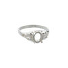 Ring, Sure-Set™, sterling silver, two-leaf band with 8x6mm 4-prong oval setting, size 6. Sold individually. image number 0