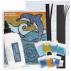 Sabrina Frey Bead Mosaic™ Starter Kit, glass / medium-density fiberboard / glue, pkg/1, multicolored, 8x10 inches with "Dolphins" design. image number 1