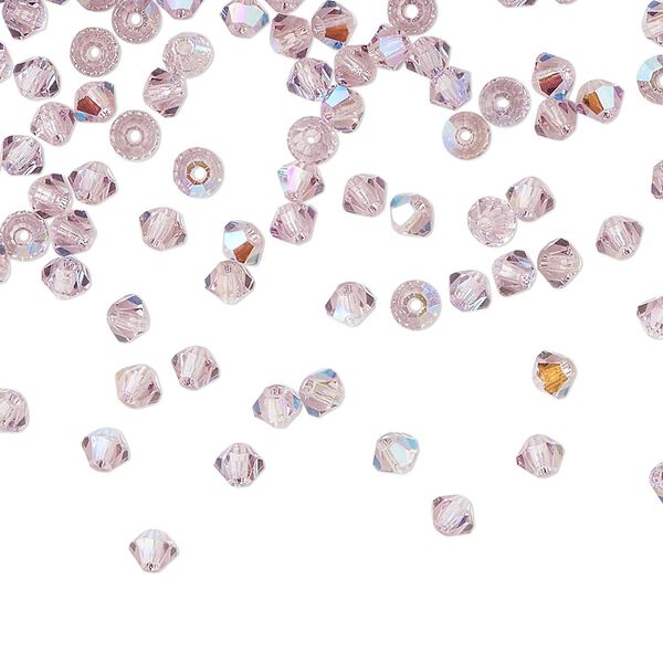 Bead 1440pk light amethyst glitter, Preciosa Czech crystal 3mm bicone image number 0