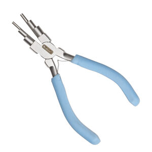 Pliers, Beadalon&reg;, bail making, stainless steel and plastic polymer, pkg/1, pacific blue, 6-1/4 inches.