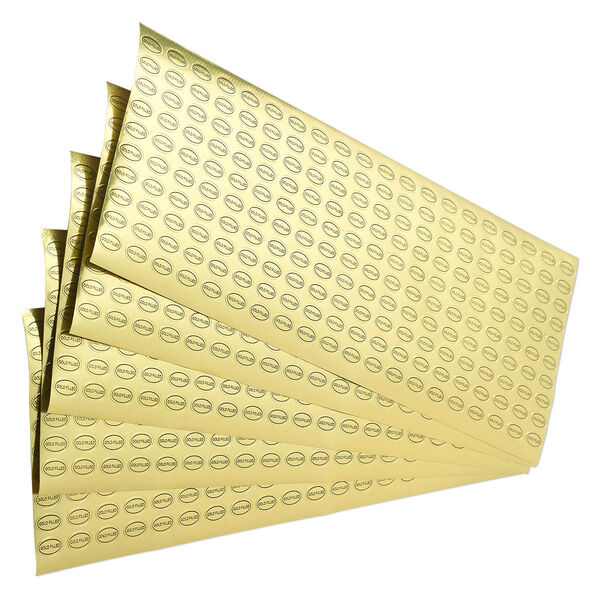 Adhesive label, paper, gold and black, 1/2 x 5/16 inch oval with "GOLD FILLED." Sold per pkg of 1,000. image number 0