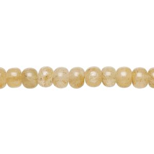 Yellow iron quartz 1pkg1, hand-cut rondelle bead natural 13 inch 5x2mm-7x5mm