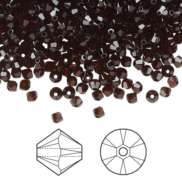 Bead 144pk smoked amber, Crystal Passions® 3mm bicone 5328 image number 0