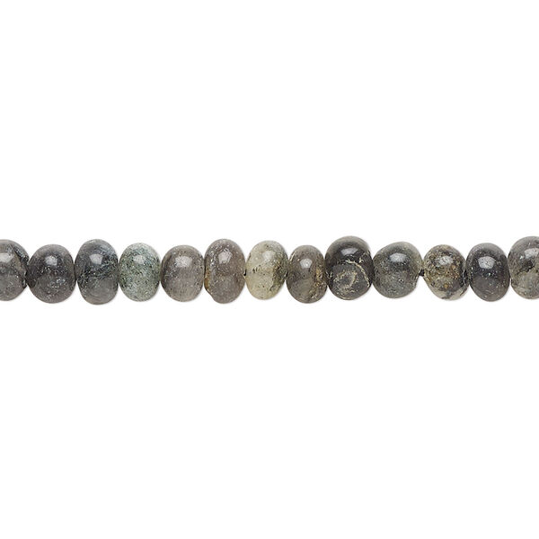 Black spotted quartz 1pkg1, hand-cut uneven round / rondelle bead natural C grade, 14 inch 4-5mm / 5x3mm image number 0
