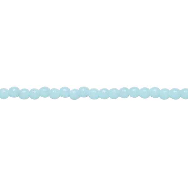 Bead, Czech pressed glass, opaque turquoise blue, 2mm round. Sold per 15-1/2" to 16" strand. image number 0