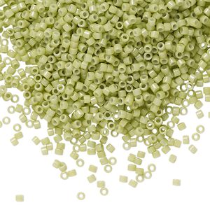Seed bead, Delica®, glass, pkg/50g, #11 round, Duracoat® opaque outside dyed fennel (DB-2123).