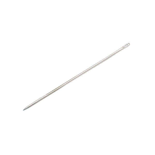 Needle, John James, nickel-plated steel, #8 with 0.72mm eye width, 1-5/16 inches. Sold per pkg of 25. image number 0