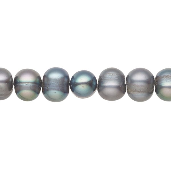 Freshwater pearl 1pkg1, semi-round, 15 inch slate 7-9mm cultured image number 0