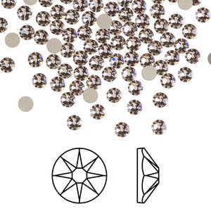 Flat back 1440pk vintage rose foil back, Swarovski® 3-3.2mm rose round SS12 2088