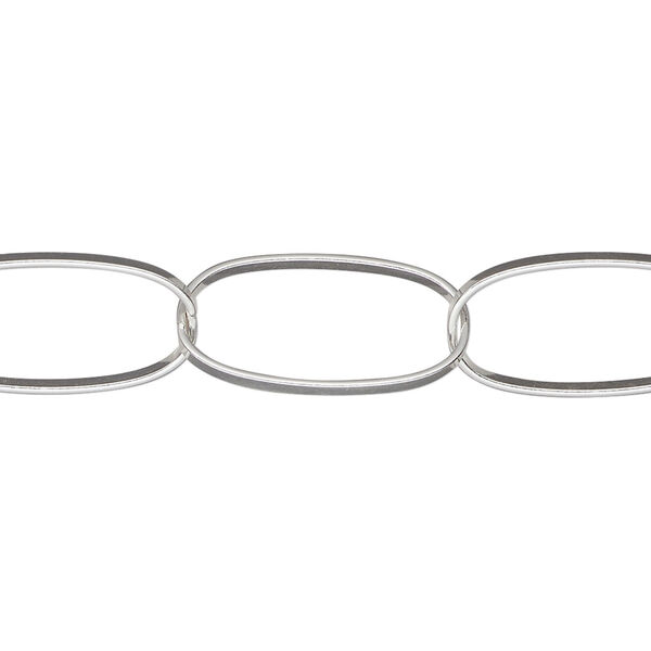 Chain 1pkg1 sterling silver oval, 10mm flat, 5 foot unfinished image number 0
