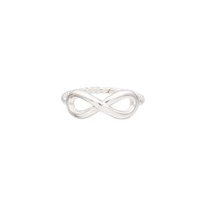 Ring, sterling silver, 7mm wide with infinity design and twisted band, size 7. Sold individually.