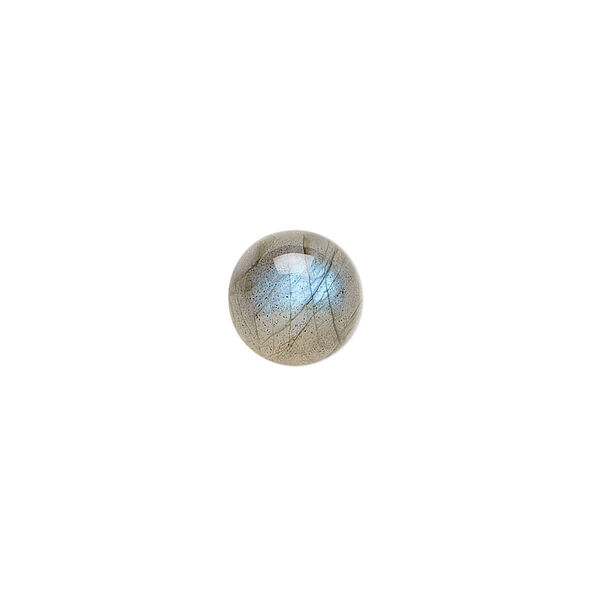 Cabochon, labradorite (natural), 10mm hand-cut calibrated round, A- grade, Mohs hardness 6 to 6-1/2. Sold individually. image number 0
