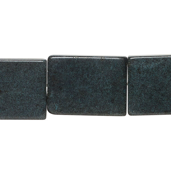 Blackstone 1pkg1, flat rectangle bead, 15 inch 20x14mm-21x17mm dark green image number 0