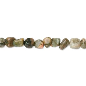 Rhyolite 1pkg1, pebble bead natural 15.5-16 inch small