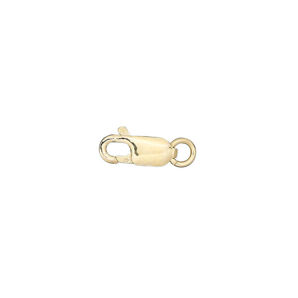 Clasp, lobster claw, 14Kt gold-filled, 12x4mm with 5mm jump ring. Sold per pkg of 5. image number 0