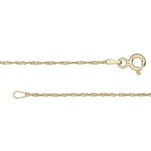 Chain 1pkg1 sterling silver Singapore, 1mm / springring clasp, Gossamer™ "vermeil" 18 inch