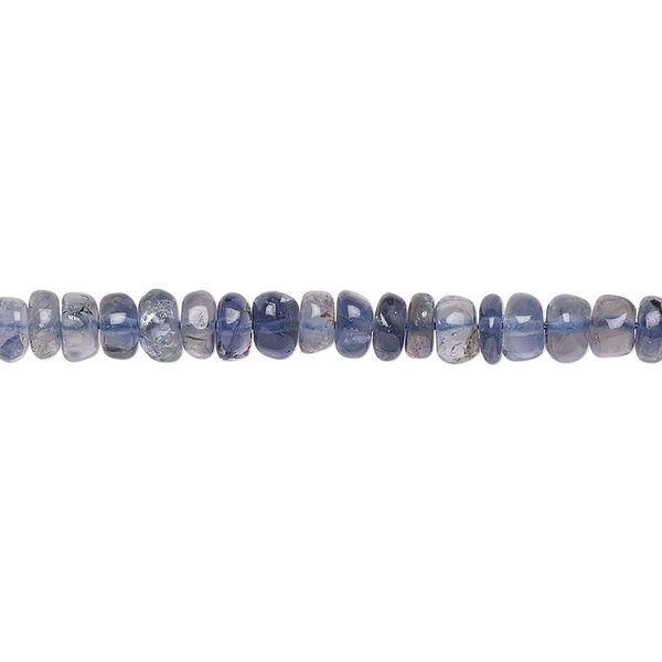 Bead, iolite (natural), 4x2mm-5x4mm hand-cut rondelle, C grade, Mohs hardness 7 to 7-1/2. Sold per 14-inch strand. image number 0