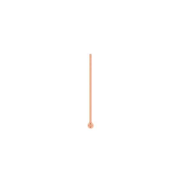 Headpin, copper-plated brass, 3/4 inch with 1.5mm ball, 24 gauge. Sold per pkg of 10. image number 0