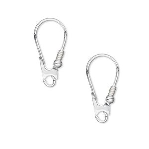 Ear wire 1pkg2 sterling silver, 20x10mm / coil / 2.5mm ball / open loop, 20 gauge 1 pair