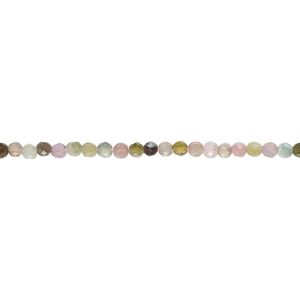 Multi-tourmaline 1pkg1, hand-cut faceted round bead natural 13 inch 2mm