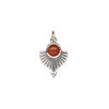 Carnelian / sterling silver 1pkg1, fan drop antiqued 14x11.5mm image number 1