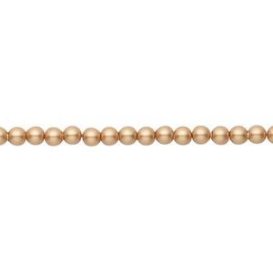 Pearl 1000pk vintage gold, Swarovski® 3mm round 5810