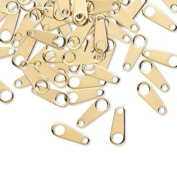 Chain tab, gold-plated brass, 10x4mm. Sold per pkg of 500. image number 0