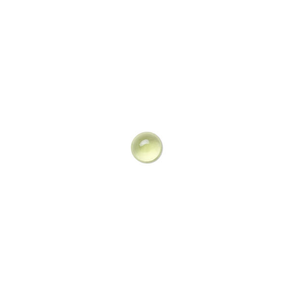 Cabochon, peridot (natural), 4mm hand-cut calibrated round, B grade, Mohs hardness 6-1/2 to 7. Sold individually. image number 0