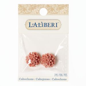 Embellishment, Laliberi™, acrylic, dark pink, 20mm flower with flat back. Sold per pkg of 2.