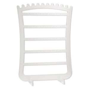 Display, earring and chain, acrylic, frosted clear, 11-3/4 x 8 x 3-1/2 inches. Sold per pkg of 3.