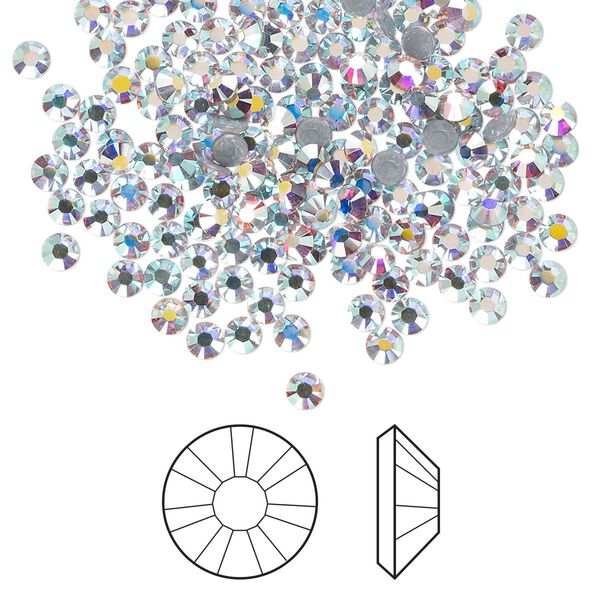 Flat back 1440pk crystal AB foil back, Swarovski® hotfix 2.7-2.9mm rose round SS10 2038HF image number 0
