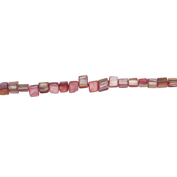 Mother-of-pearl shell 1pkg1, triangle tube bead 15 inch rhubarb 7x6mm-13x9mm image number 1