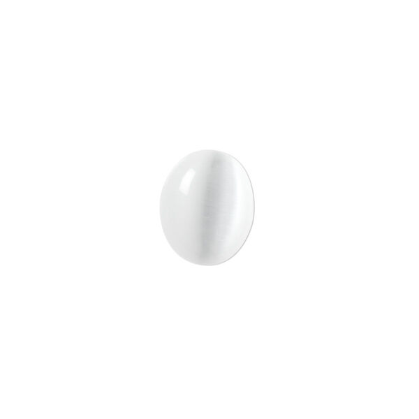 Cabochon, cat's eye glass (fiber optic glass), white, 12x10mm calibrated oval, quality grade. Sold per pkg of 10. image number 0