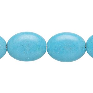 Magnesite 1pkg1, puffed oval bead 15 inch 19x15mm