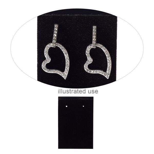 Earring card, flocked plastic, opaque black, 3x2-inch rectangle. Sold per pkg of 25. image number 0