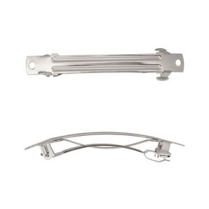 Barrette, nickel-plated steel, 3 x 1/3 inches with 2 holes. Sold per pkg of 10.