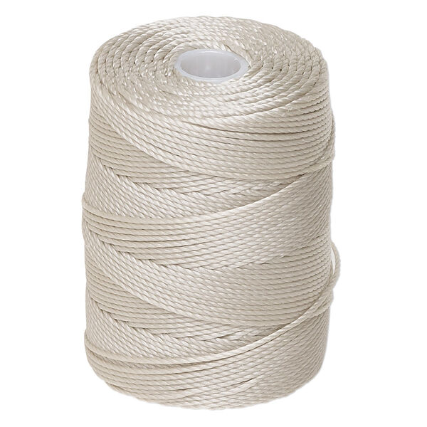 Thread, C-Lon®, nylon, beige, 0.5mm diameter. Sold per 92-yard spool. image number 0