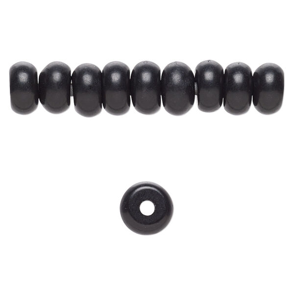 Bead, blackstone (dyed), 8x5mm rondelle, B grade, Mohs hardness 6-1/2 to 7. Sold per pkg of 10. image number 0