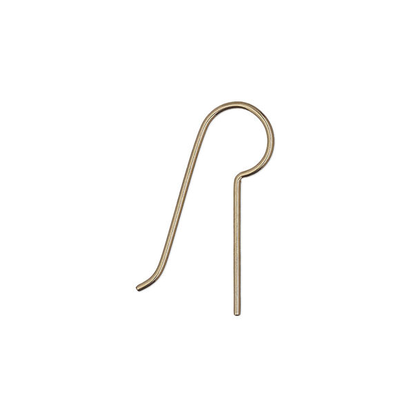 Ear wire, antique brass-plated niobium, 22.5mm fishhook with 14mm shank, 20 gauge. Sold per pkg of 25 pairs. image number 0
