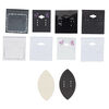 Earring card mix, PVC plastic and paper, assorted color and print, 2x1-1/2 to 2x2 inch squares and 2-3/4 x 1-1/2 inch marquise. Sold per pkg of 100. image number 0