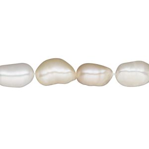 Pearl, cultured freshwater (bleached), multicolored, 8-10mm flat sided rice, D grade. Sold per 15-1/2" to 16" strand.