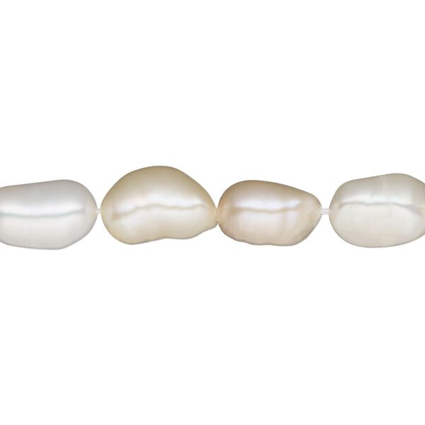 Pearl, cultured freshwater (bleached), multicolored, 8-10mm flat sided rice, D grade. Sold per 15-1/2" to 16" strand. image number 0