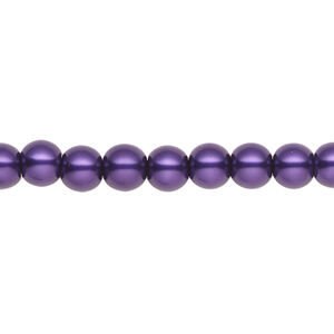 Pearl 2pk purple, Celestial Crystal® 6mm round 15.5-16 inch