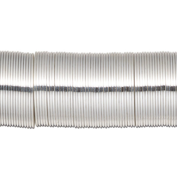 Memory wire, silver-plated carbon steel, 3/4 inch ring, 0.65-0.75mm thick. Sold per 1-ounce pkg, approximately 155 loops. image number 0
