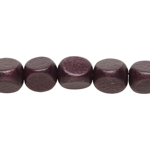 Bead, wood (dyed / waxed), chocolate brown, 10mm rounded triangle. Sold per 15-1/2" to 16" strand. image number 0