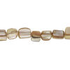 Mother-of-pearl shell 1pkg1, triangle tube bead 15 inch soft gold 6x6mm-10x8mm image number 0