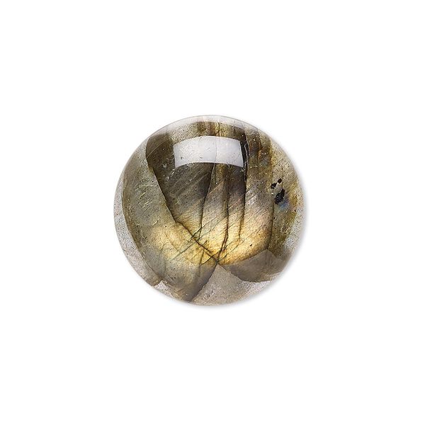 Cabochon, labradorite (natural), 20mm calibrated round, B grade, Mohs hardness 6 to 6-1/2. Sold individually. image number 0