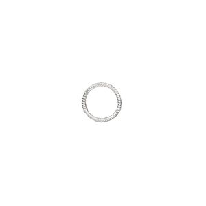 Jump ring, sterling silver, 9mm soldered twisted round, 7.5mm inside diameter, 20 gauge. Sold per pkg of 4.